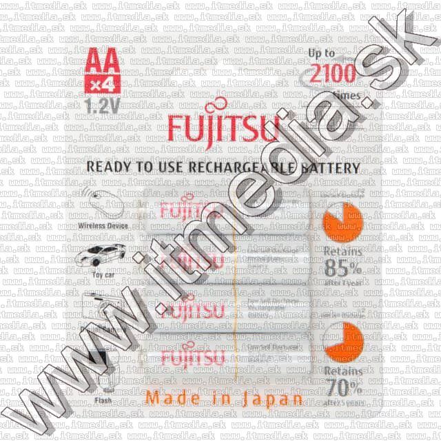 Image of Fujitsu White (Eneloop) akku HR06 4x1900 mAh AA *Bliszter* *Ready2Use* (IT10958)